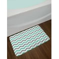 thumbnail image 2 of Chevron Bath Mat, Chevron Pattern Geometric Wavy Zigzag Herringbone Stripes Illustration, Non-Slip Plush Mat Bathroom Kitchen Laundry Room Decor, 29.5 X 17.5 Inches, Seafoam Grey White, Ambesonne, 2 of 2