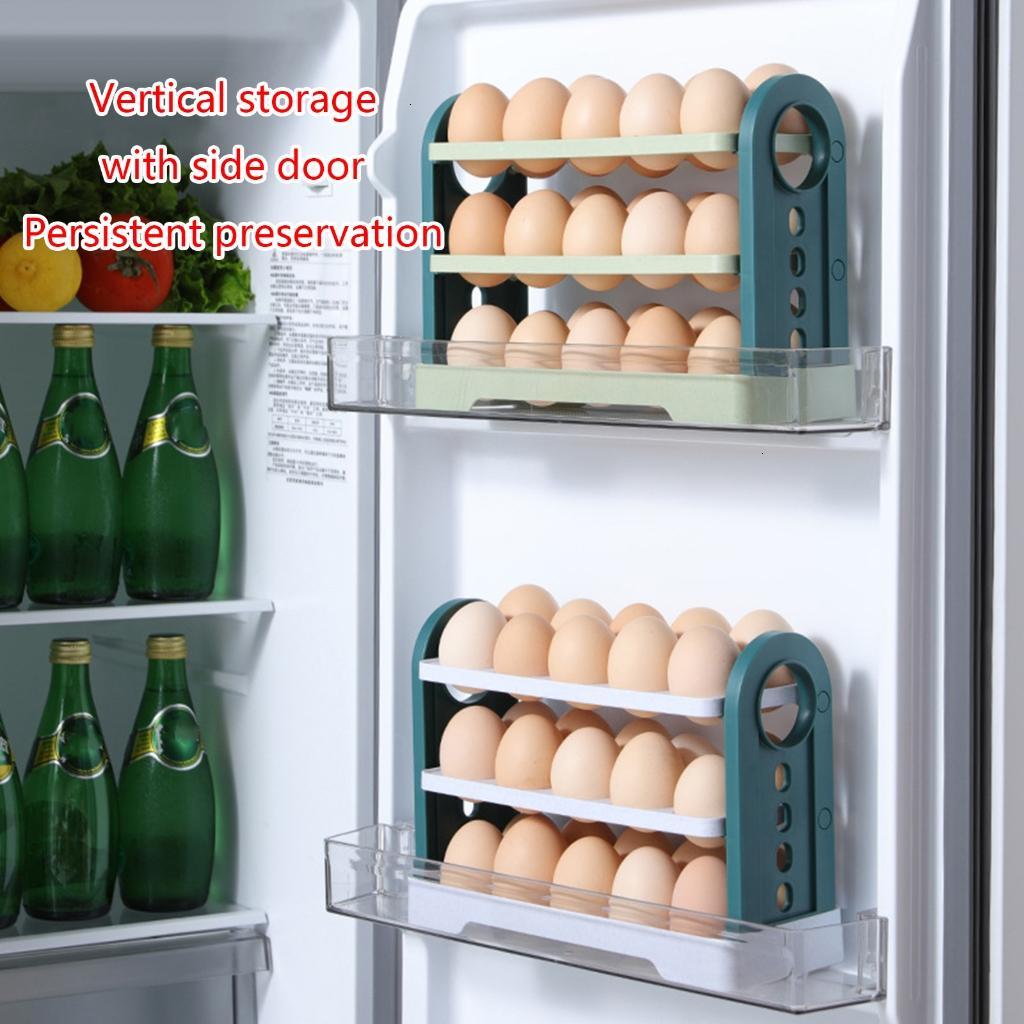 Egg Holder for Refrigerator 3-Layer Flip Egg Holder Egg Storage Container Stackable Egg Organizer for Refrigerator Store