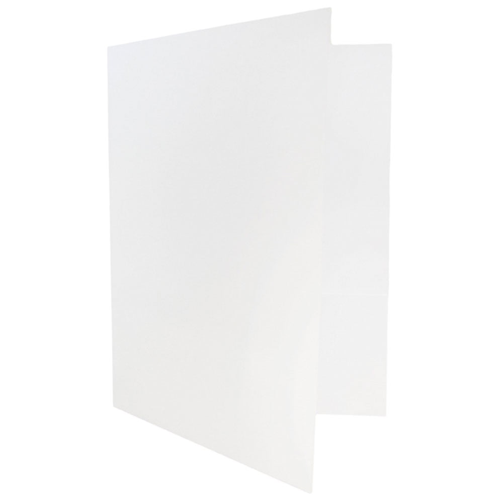 JAM Paper 2 Pocket Linen Business Folders, White, Bulk 50/Box