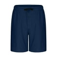 thumbnail image 4 of BXINGOHAI Mens Pajama Shorts Sleep Shorts Soft Comfy Breathable Lounge Pants with Pockets Blue,XL, 4 of 5