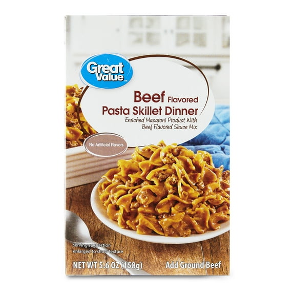 Great Value Beef Flavored Pasta Skillet Dinner, 5.6 oz