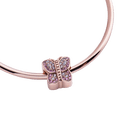 thumbnail image 2 of Charm para Pulsera LuckyLy, Dije de Mariposa, Acero Inoxidable y Zirconia Cúbica, Modelo Bathia rosa UNITALLA, 2 of 6