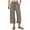 Dark Gray, variant on Women's Linen-Style Drawstring Waist Pants with Back Pockets, Plus Size Wide Leg Cropped Pants S-3XL
