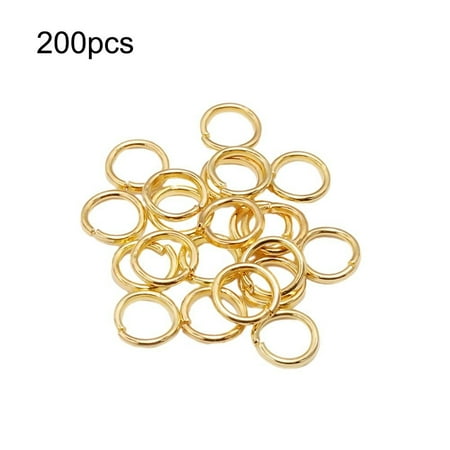

BUYISI 200Pcs Gold Jewelry Open Loop Single Loop Necklace Connecting Ring Accessories