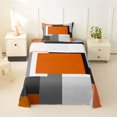 thumbnail image 2 of Castle Fairy Mid Century Geometric Panel Twin Sheets 3pcs,Minimalism Color Block Bedding,Terracotta Gray Black,1 Flat Sheet, 1 Fitted Sheet and 1 Pillowcase, 2 of 7