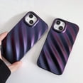 thumbnail image 3 of Cute Curly Wave Case for iPhone 13/iPhone 14 6.1 inches, Water Ripple Pattern Phone Case Slim Shockproof Satin Glossy Cover for Girls Boys Silicone 3D Non-Slip Case -Laser Purple, 3 of 10