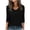 Summer Tops Black, variant on Womens Summer Tops with Pockets, 3/4 Sleeve Shirts for Women Casual Loose Fit Solid Color V Neck T-Shirts