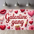 thumbnail image 3 of Red Hearts Galentine Banner Gold Stars BFF Display Lipstick Design Gift Box Pattern Friendship Backdrop for Galentine's Day Party BFF Gathering Girls' Night, 3 of 9
