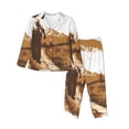 thumbnail image 1 of Balery Western Cowboy Countryside Conjunto de Pijama con Estampado para Mujer, Conjunto de Dos Piezas con Manga Larga, Ropa de Dormir Suave con Bolsillos, Pijamas Cómodos-Small, 1 of 7