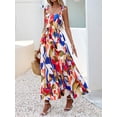 thumbnail image 2 of Vestido de verano PRETTYGARDEN floral sin mangas maxi azul para mujer, 2 of 6