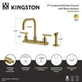 thumbnail image 4 of Kingston FB2147CMLBS Manhattan Two-Handle 8" Centerset Kitchen Faucet with Brass Sprayer, Brushed Brass, 4 of 4