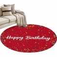 thumbnail image 2 of Round Area Rug 3ft,Colorful Happy Birthday Washable Carpet Non-Slip Runner Accent Rugs Indoor Floor Mat for Bedroom Living Room Decor,Red, 2 of 9
