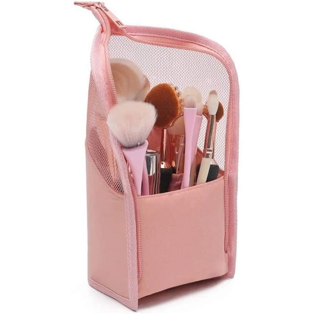 Bolsa organizadora de brochas de maquillaje Laklulu, estuche de viaje para brochas de maquillaje, resistente al agua, a prueba de polvo, con cremallera