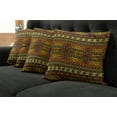 thumbnail image 2 of Ambesonne Tribal Throw Pillow Cover 4 Pack, Geometric Indigenous Art, 18", Brown Yellow Pale Orange, 2 of 6