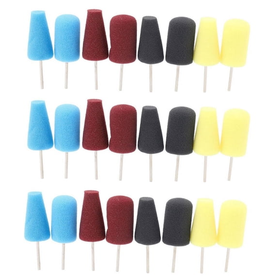 3X Buffing Polishing Wheel Car Polish Buffing Shank Polishing Sponge Cone Metal Foam Pad Car Cleaning Tool,12 * cones (3 for each color) 12 * cylindrical shapes (3 for each color),Four colors