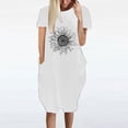 thumbnail image 1 of SMihono Robe d'Été pour Femmes 2024 Grande Taille Robe Décontractée Ample Imprimé Tournesol Manches Courtes Col en V Liquidation à Moins de 10!, 1 of 5
