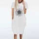 thumbnail image 1 of Puntoco Vestido De Manga Corta Con Cuello En V, Vestido Casual Suelto Con Estampado De Girasol Para Mujer Blanco Xxl, 1 of 5
