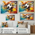 thumbnail image 4 of Designart "Abstract Representation of a Soccer Ball" Sports Floater Framed Wall Decor, 4 of 7