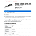 thumbnail image 2 of Windshield Wiper Arm / Linkage / Motor Assembly - Compatible with 2014 - 2015 Nissan Rogue Select - Dorman, 2 of 2