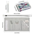 thumbnail image 3 of JIALIOU Nylon Trifold Card Wallet with ID Window Zipper Pocket for Men Women Teen Violet Red Floral Stained Glass, 3 of 7