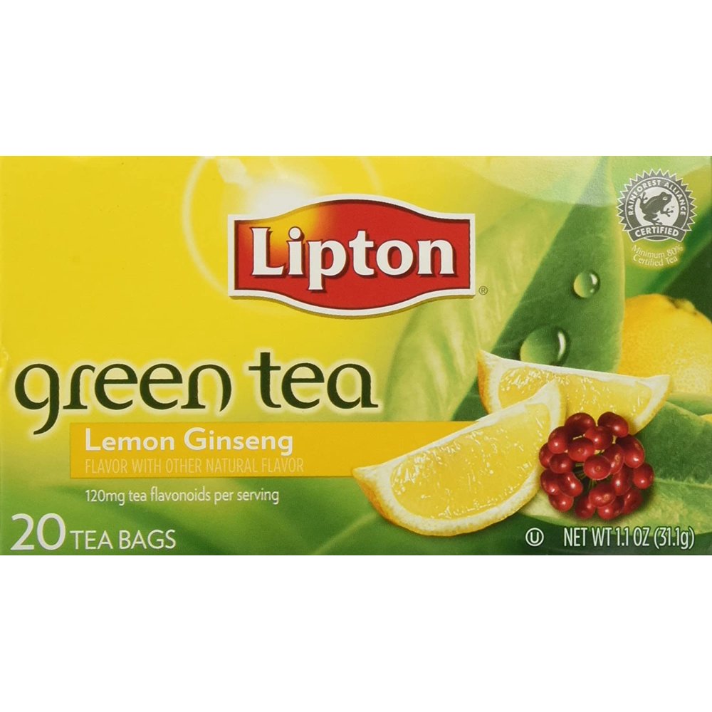 Lipton Lemon Ginseng Green Tea (20Ct) (Pack of 3)