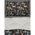 thumbnail image 3 of Jungle Comforter & Sham Bedding Set, Tropical Island Nature and Wildlife Theme Cheerful Characters and Vegetation Graphic, 3 pcs Duvet Set Microfiber Filling Quilt, 5 Sizes, Multicolor, by Ambesonne, 3 of 4