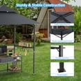 thumbnail image 4 of GVDV 8'x 5' Grill Gazebo Canopy, Outdoor BBQ Gazebo Shelter with 2 Side Shelves & Double-Tiered Top, 4 of 7