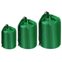 Uxcell Stuff Sacks, Waterproof Outdoor Storage Sack Portable Drawstring Dust Flap Bag for Camping Green