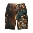thumbnail image 4 of Lsque Mens Swim Trunks Sunshine Butterfly Flower Bear Pattern - Bathing Suit Compression Liner - Beach Swim Shorts Swimwear - (S-3XL) - Stretch Quick Dry -3X-Large, 4 of 9