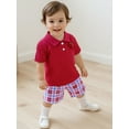 thumbnail image 6 of Rovasas Boys Back to School Outfits Apple Embroidery T-Shirt and Plaid Shorts, 6 of 9