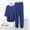 Blue, variant on Womens Soft 2-Piece Loungewear Set - V-Neck 3/4 Sleeve Top & Jogger Pants, Modal Cotton Polyester, Black, M-XXL for Home Lounging & Sleepwear,Size M