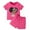 Pink, variant on MEZZALL （6M 3Y）Baby Toddler Girls Eye & Bow Print Summer Shorts Set Casual Playful Outfits, Hot Pink, 9-12 Months