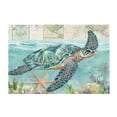 thumbnail image 2 of Ryvnso Retro Turtle and Map Bathroom Shaggy Rugs Toilet Mat Soft Contour Rug, 2 of 9