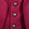 thumbnail image 6 of Mens Gothic Tailcoat Jacket Steampunk Victorian Coat Red XL, 6 of 6