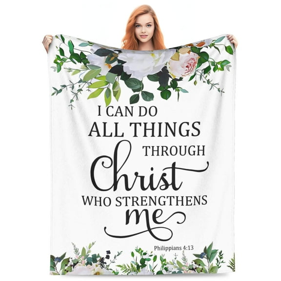 LHSHID Christian Blanket with Inspirational Thoughts and Prayers Religious Bible Verse Throw Blanket Ultra Soft Warm Flannel Blankets for Women Men Gifts 30x40inch