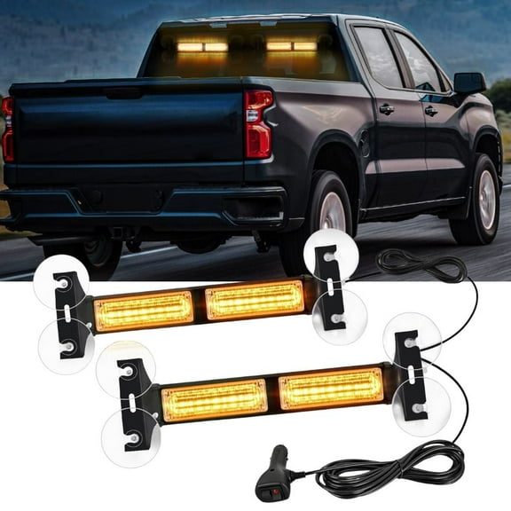 Nilight 40LED Amber Emergency Strobe Advisor Light Bar with Suction Cups Dash Safety Warning Hazard Flashing Lights Interior Front/Rear Windshield for Trucks Construction Vehicles