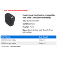 thumbnail image 2 of Front Central Lock Switch - Compatible with 2004 - 2008 Chevy Malibu 2005 2006 2007, 2 of 2