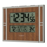 La Crosse Technology Atomic Digital Wall Clock with Indoor & Outdoor Temperature, BBB86088-INT
