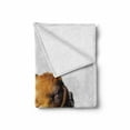 thumbnail image 2 of Bulldog Soft Flannel Fleece Throw Blanket, Young Pet Posing Studio Shot from the Side Photoshoot Design, Cozy Plush for Indoor and Outdoor Use, 60" x 80", Pale Eggshell Sand Brown, by Ambesonne, 2 of 6