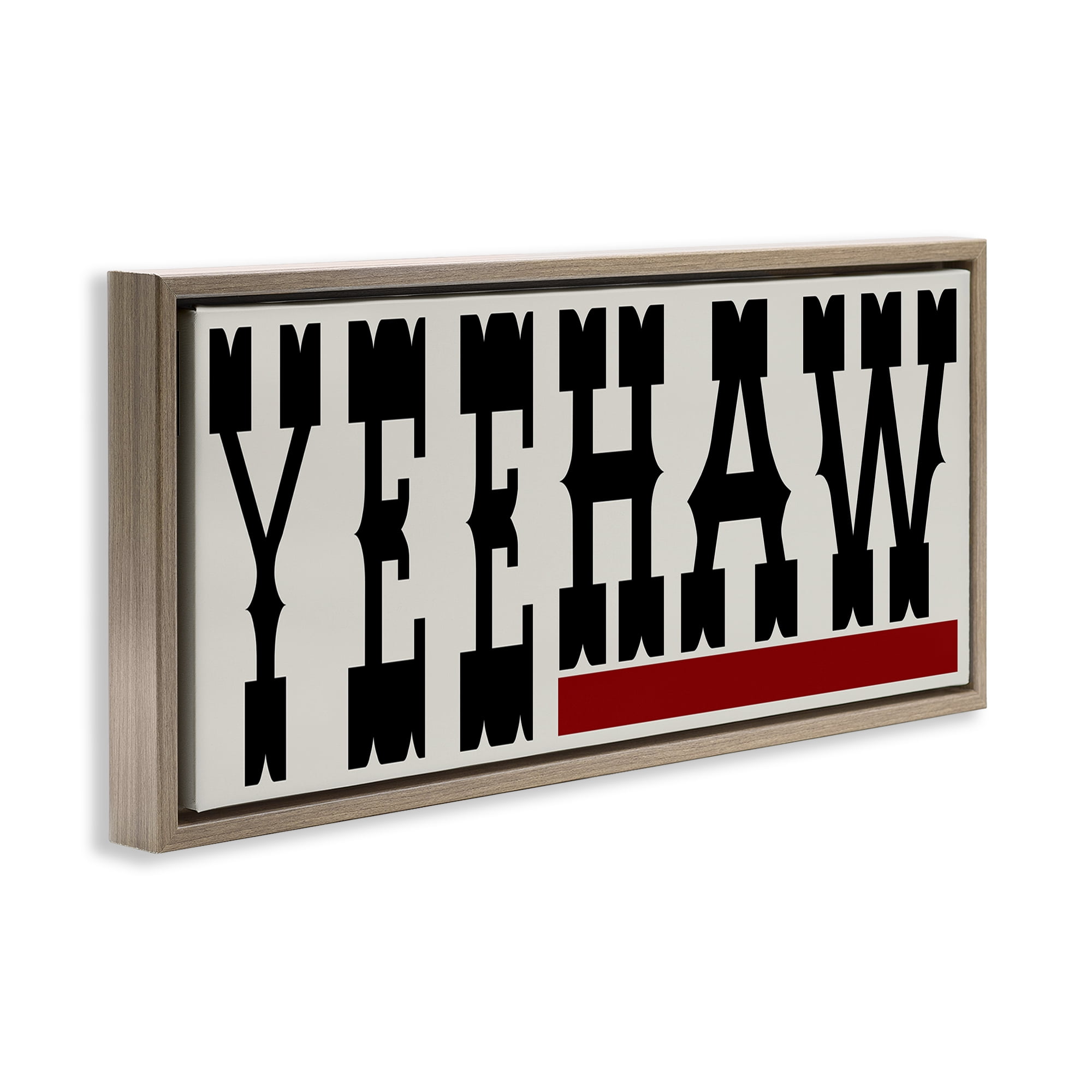 Stupell Industries Yeehaw Western Word Typography Painting Brown Floater Framed Canvas Art Print Wall Art, 25 x 11