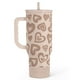 thumbnail image 2 of Vaso SANDJEST en forma de corazón con asa y pajita de acero inoxidable de 1,2 L, 2 of 9