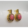 thumbnail image 3 of Pink Opal & Topaz Gold Earrings, 3 of 5