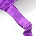 thumbnail image 6 of TANGQIOP 2 Pack Bras for Women Lace Embroidered Thin Plus Size Push-Up Lingerie Full Coverage Adjustable Strap Solid Plunge Purple+Black 38B, 6 of 6
