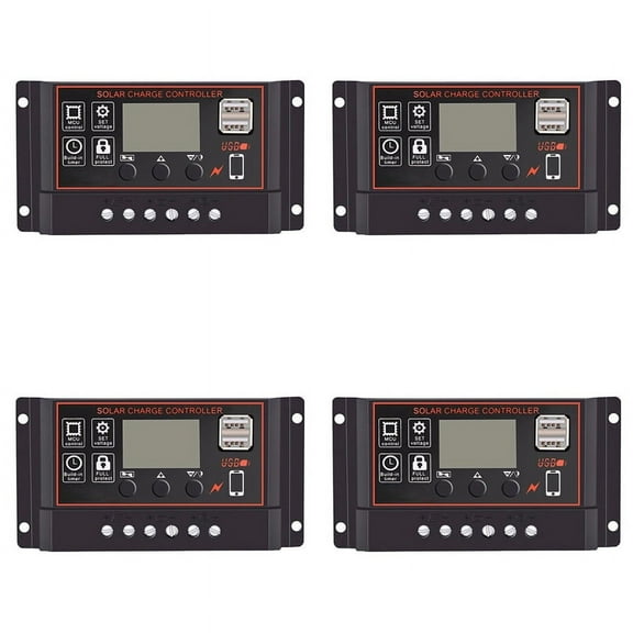 4X 100A Solar Charge Controller Solar Panel Controller 12V 24V LCD Display Solar Panel Battery Regulator with USB Port