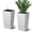 White, variant on Huisuilinss Tall Planter Set Of 2,22.7" Tapered Planter,Outdoor＆Indoor Planter Pots,Self Watering Flower Pots With Water Level Monitor,Removable Tray For Porch Patio Backyard Home Garden
