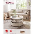 thumbnail image 2 of VASAGLE Table Basse avec Rangement, Table Centrale Ronde pour Salon avec Panier en Tissu, Style Moderne, Cadre en Métal, Blanc Mat et Brun Chameau, 2 of 6