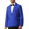 thumbnail image 4 of INSPIRE CHIC Men's Business Regular Fit Notch Lapel Single Formal Breasted Blazer 2XL Blue, 4 of 5