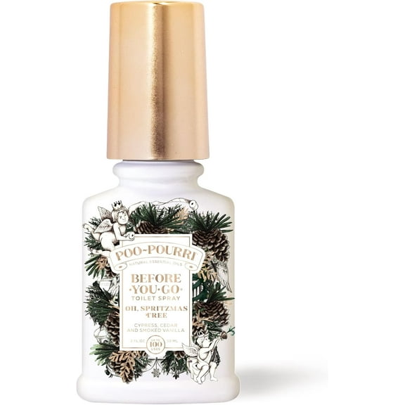 Poo~Pourri Before-You-Go Toilet Spray, Oh Spritzmas Tree, Cypress Cedar Smoked Vanilla, 2 fl oz (Up to 100 Uses)