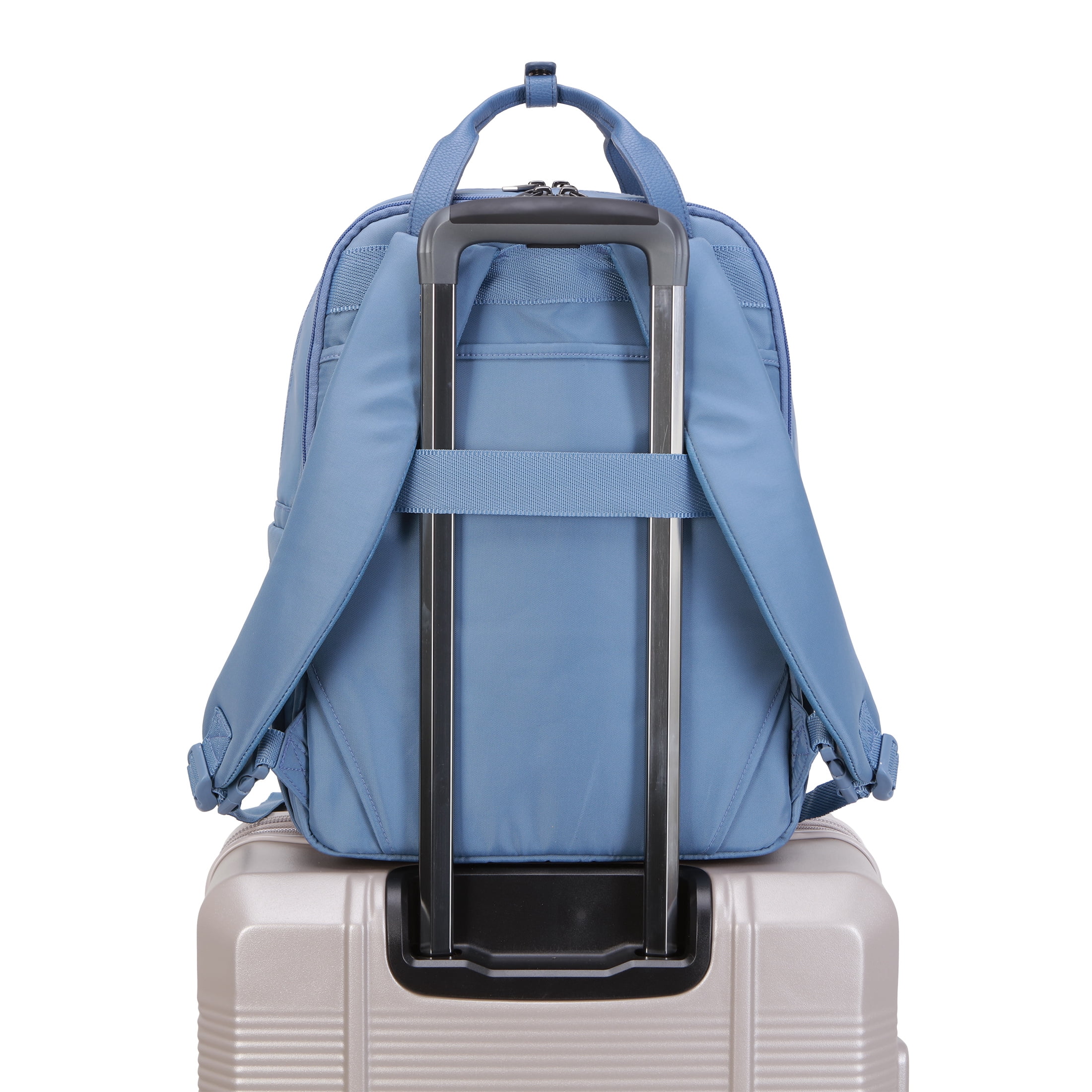 btL 16-inch Nylon Convertible Travel Backpack Tote with 15-inch Laptop Sleeve, Blue Shadow