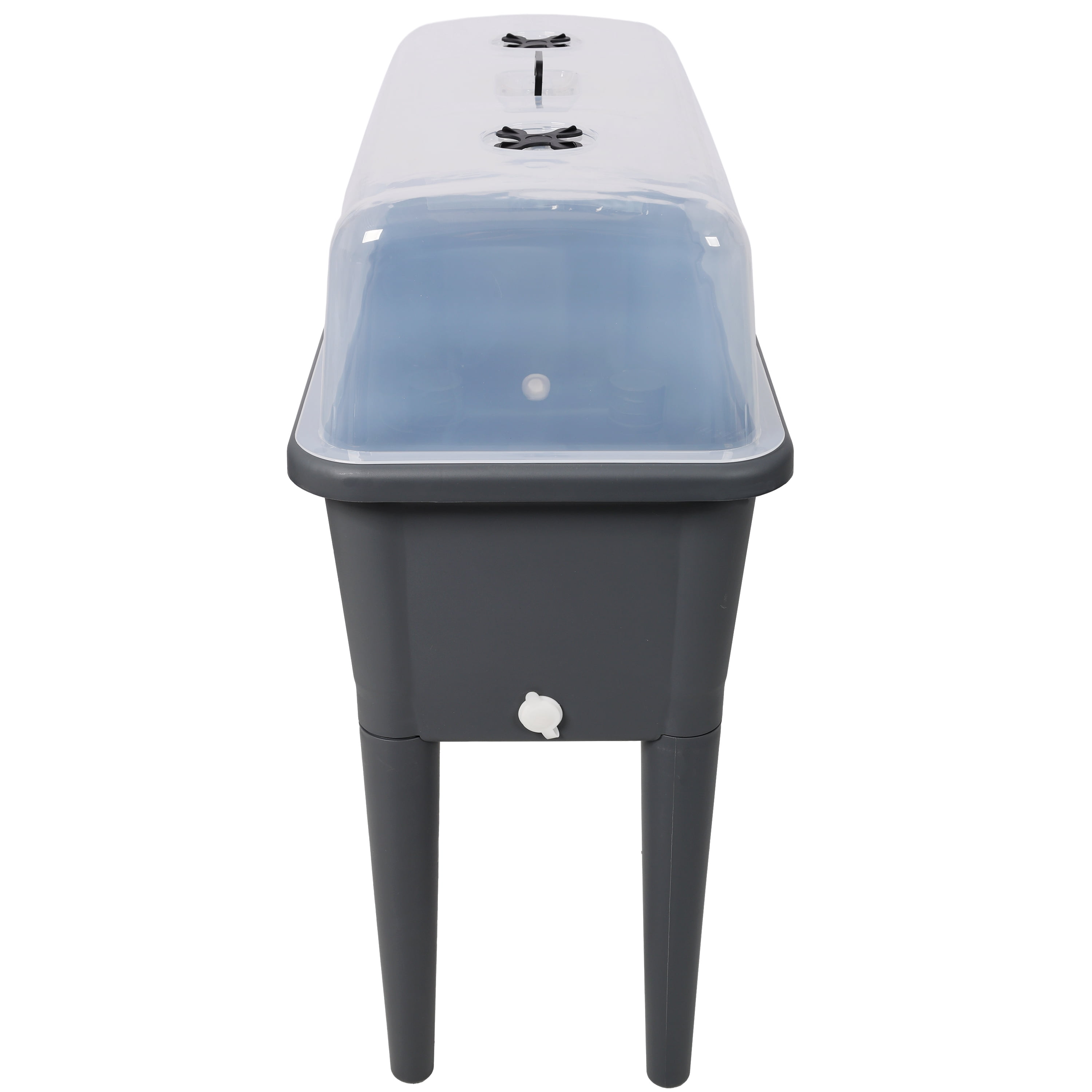 Self-Watering Raised Garden Bed, Elevated Planter Box with Ventilated Transparent Greenhouse Lid & Removable Legs for Vegetables and Flowers